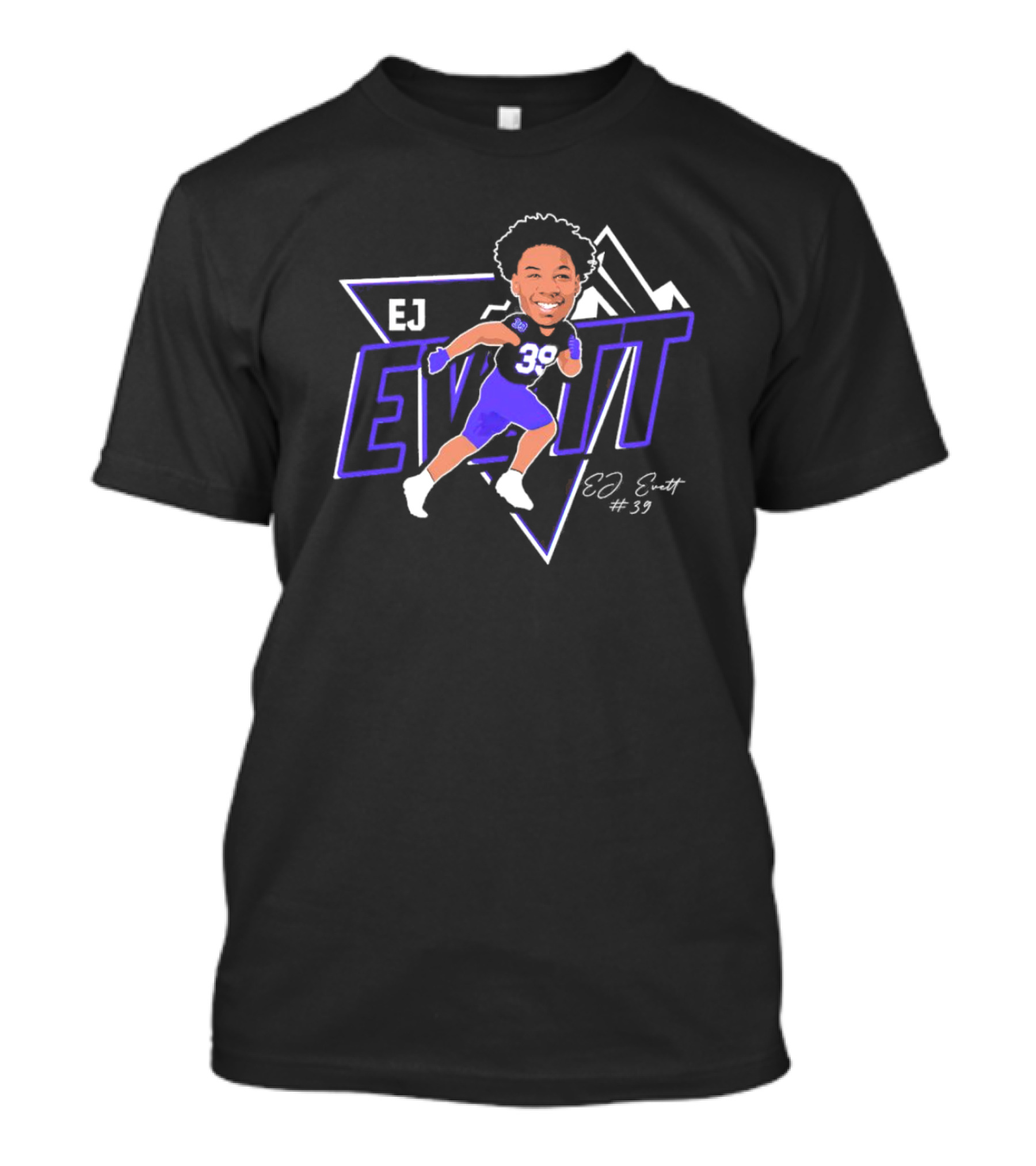 EJ Evett Defensive Caricature #39 Signature T-Shirt