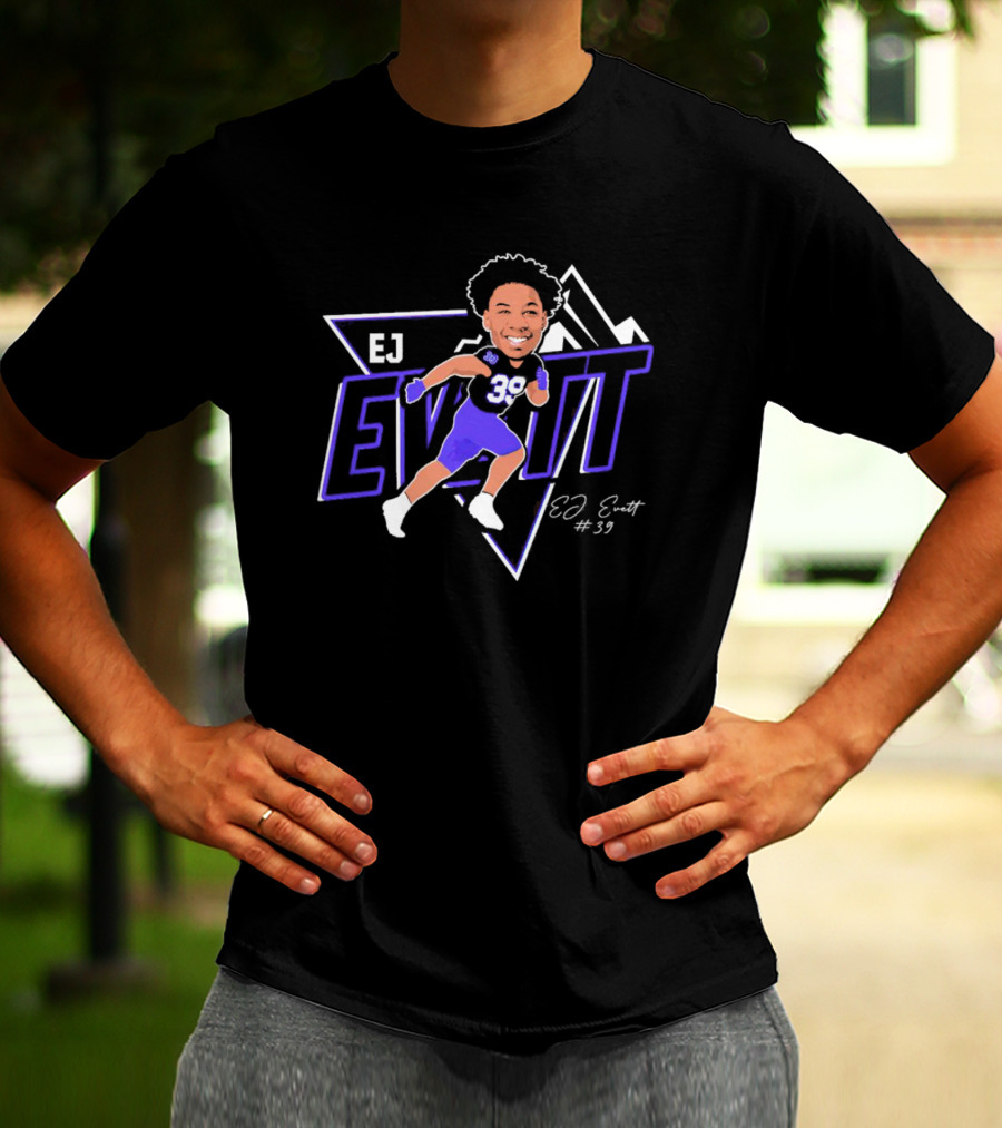 EJ Evett Defensive Caricature #39 Signature T-Shirt