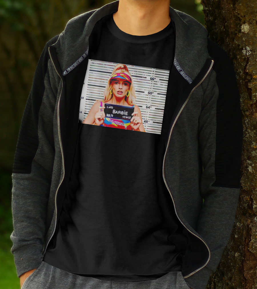 LAPD Barbie Mugshot Colorful T-Shirt