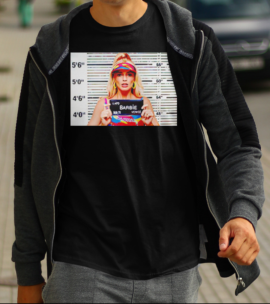 LAPD Barbie Mugshot Colorful T-Shirt