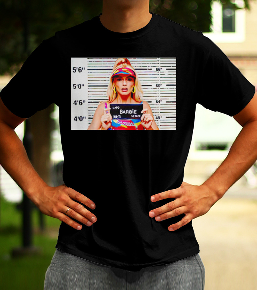 LAPD Barbie Mugshot Colorful T-Shirt
