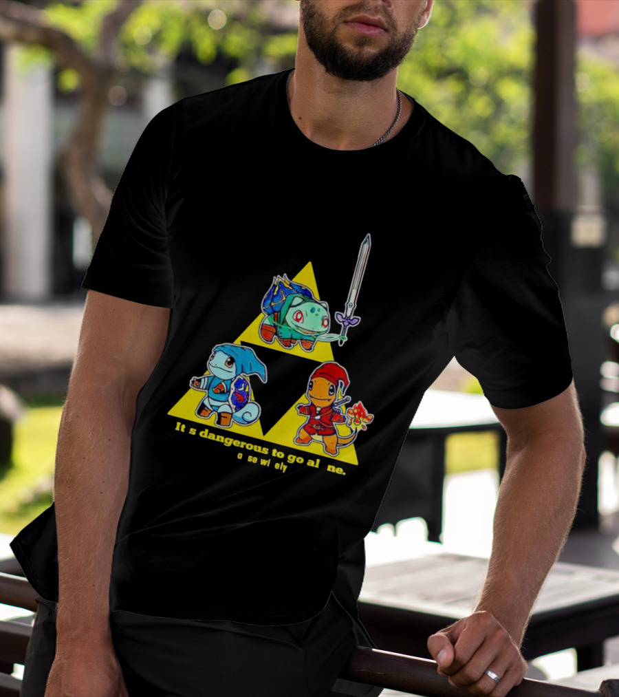 Pokemon Triforce Crossover It's Dangerous To Go Alone Choose Wisely T-Shirt