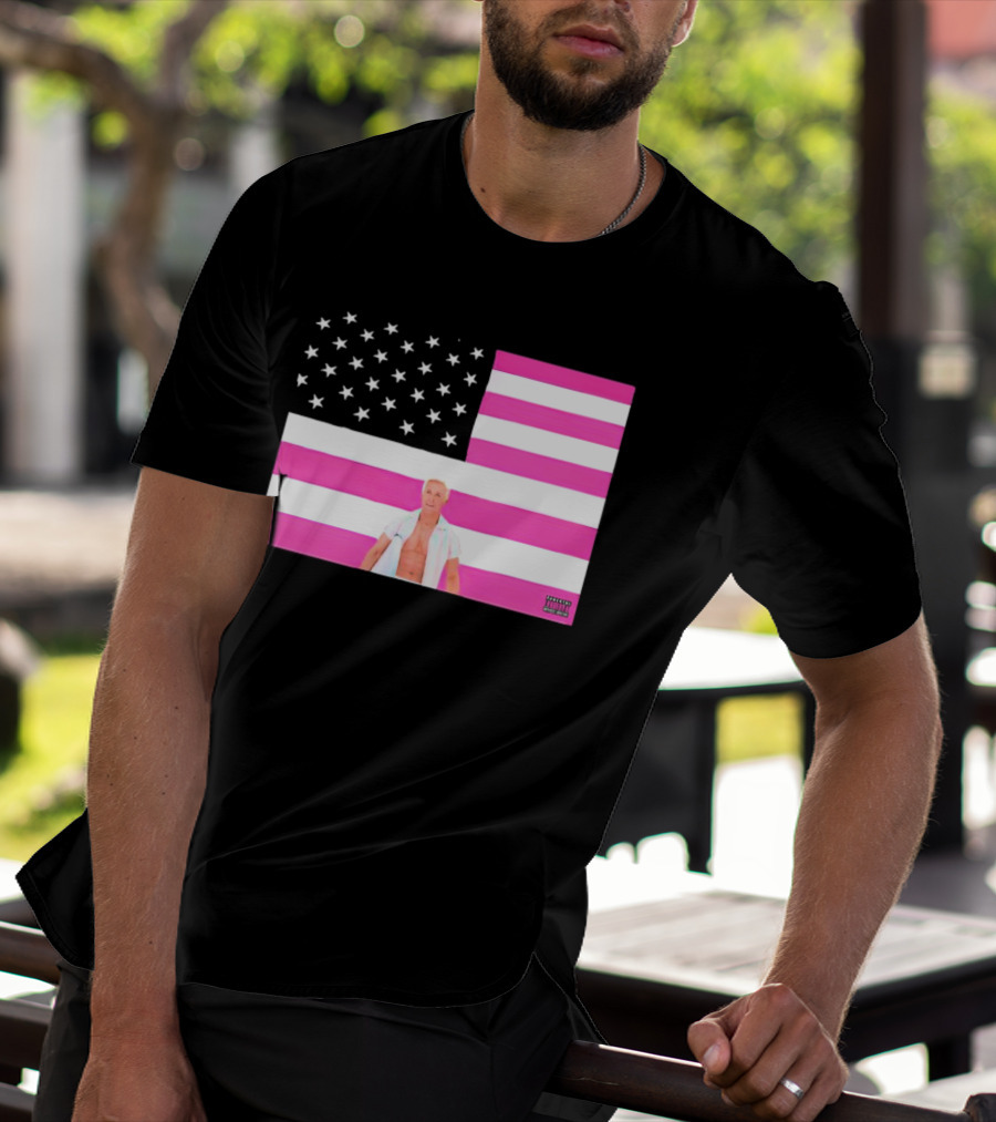 American Flag Barbie Ken Pink T-Shirt