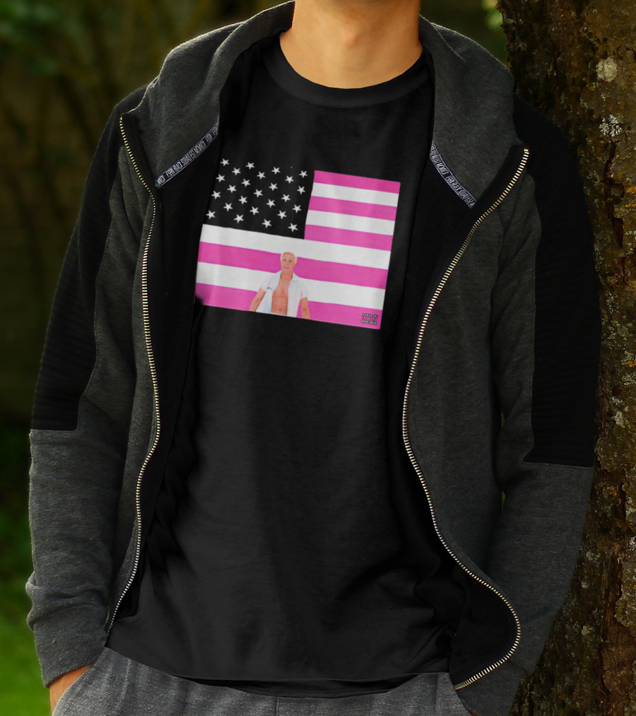 American Flag Barbie Ken Pink T-Shirt