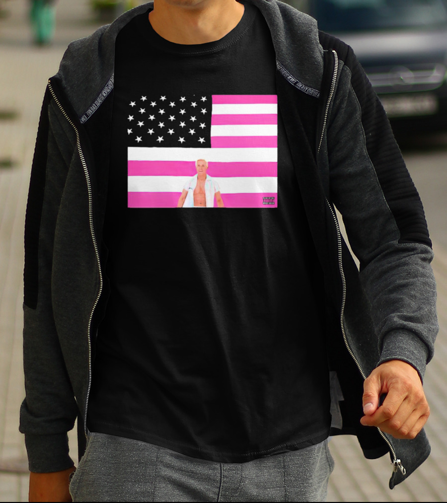 American Flag Barbie Ken Pink T-Shirt