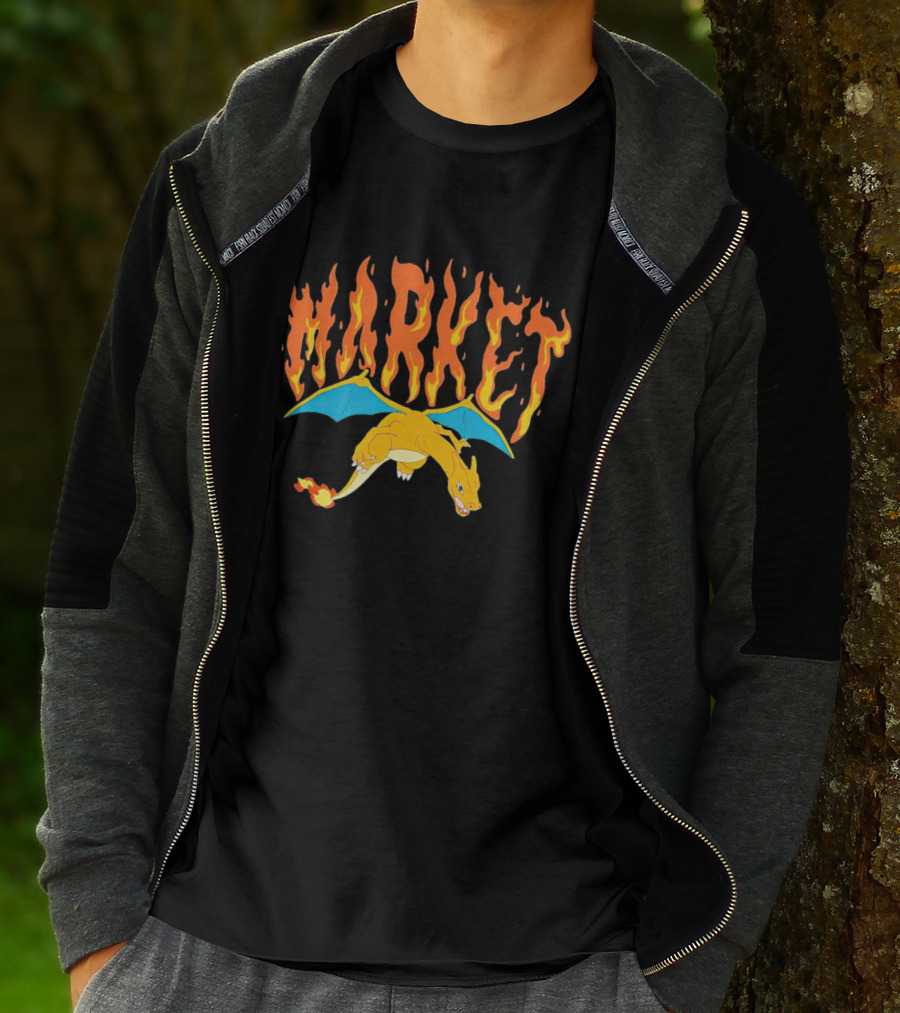 Charizard Market Fire Pokemon TCG T-Shirt