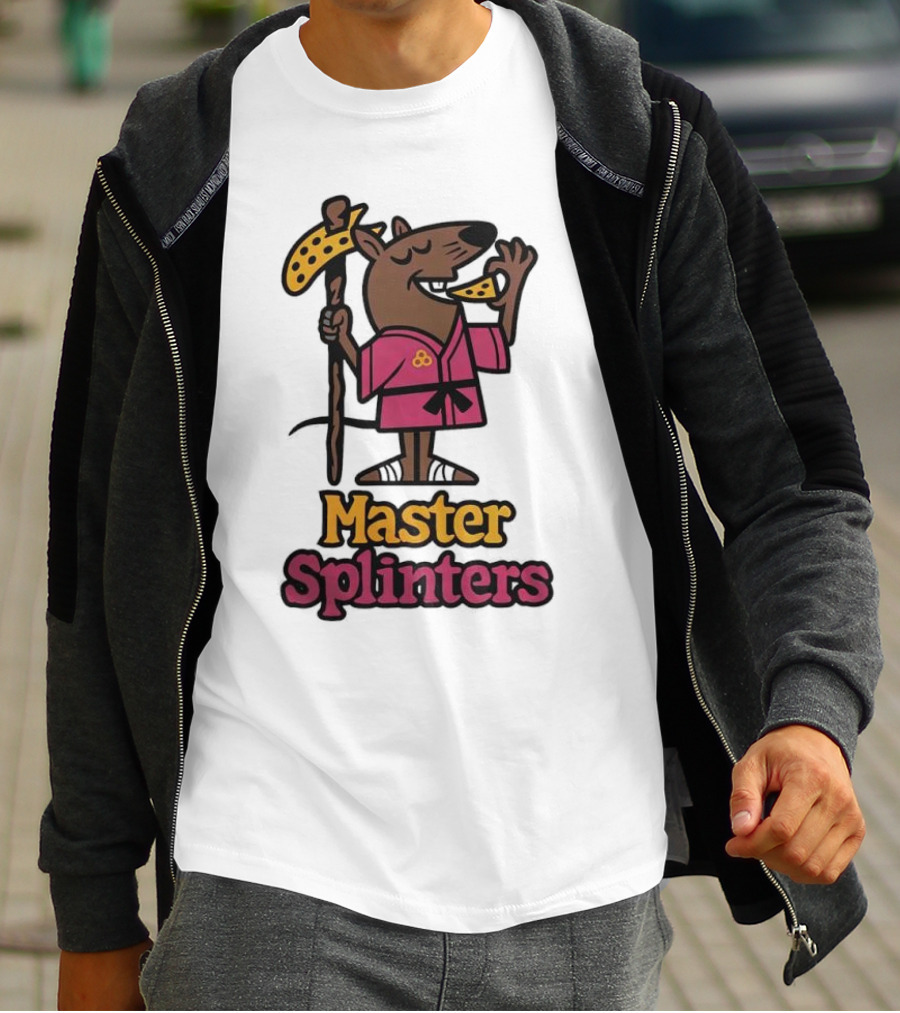 Master Splinters Pizza Slice Lover Ninja Rat T-Shirt