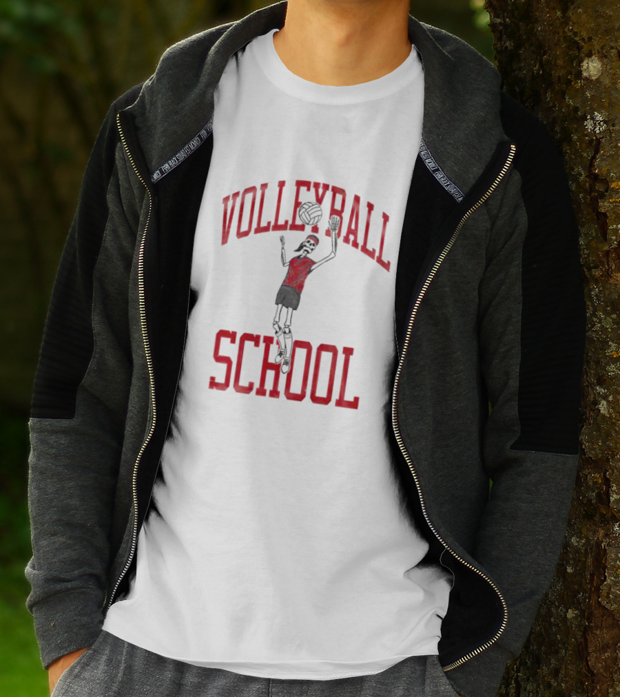 Nebraska Volleyball School Skeleton Player T-Shirt