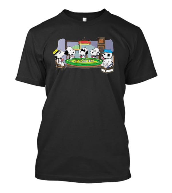 Peanuts Snoopy Playing Poker Around The Table T-Shirt