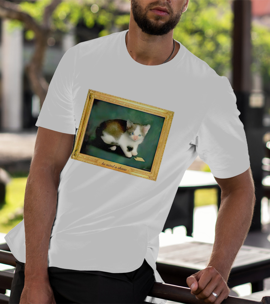 Cat He Eated A Cheese Framed T-Shirt