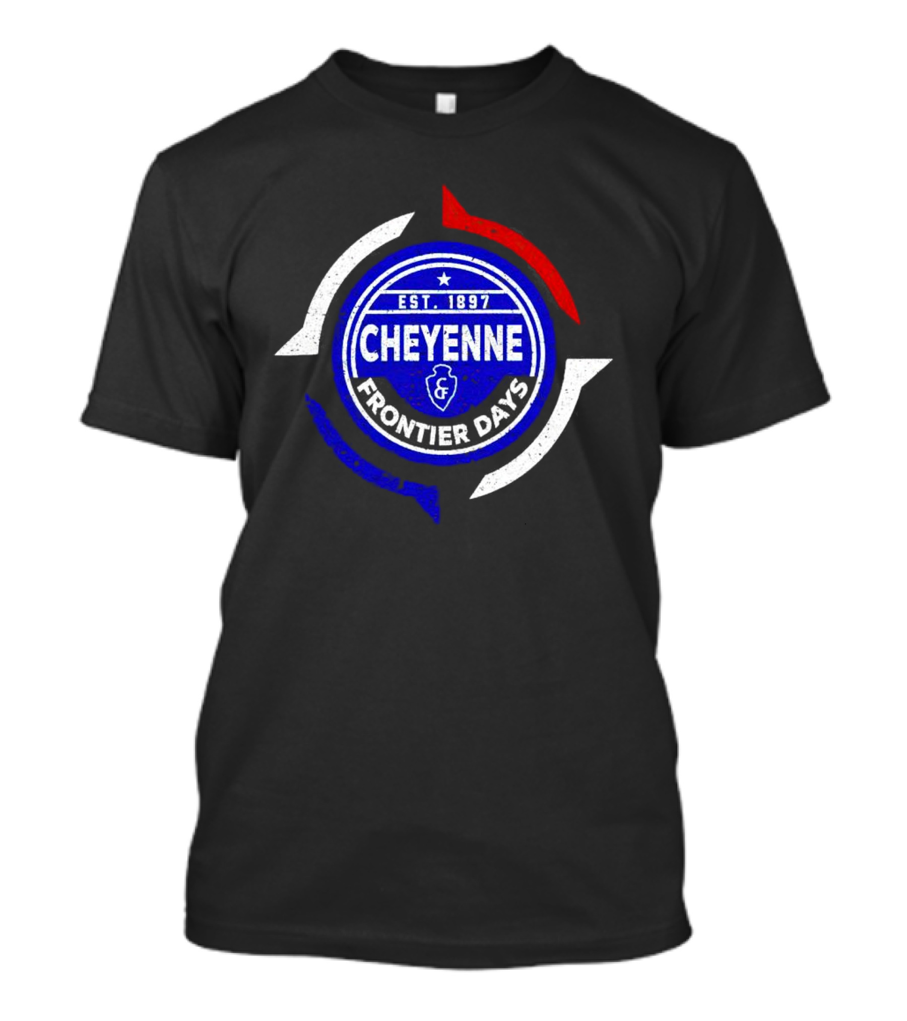 Cheyenne Frontier Days Est 1897 Circular Emblem Red White Blue T-Shirt