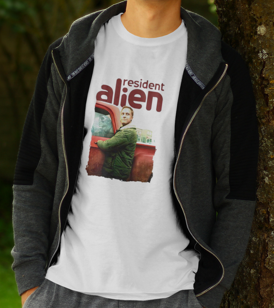 Resident Alien Christmas Truck Scene T-Shirt