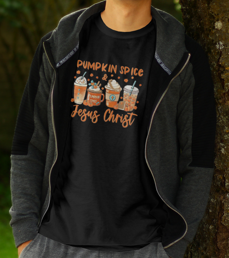 Pumpkin Spice Jesus Christ Fall Drinks T-Shirt
