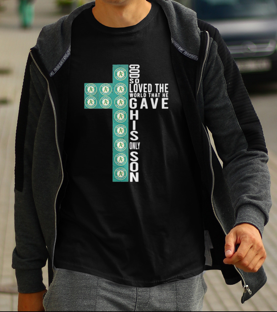 Athletics God So Loved The World That He Gave His Only Son Cross T-Shirt