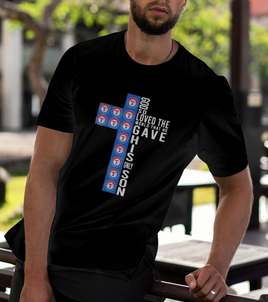 Rangers God So Loved The World Cross Design With Team T-Shirt