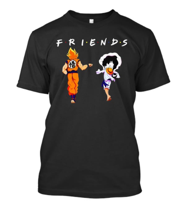 Son Goku And Luffy Friends Walking Together T-Shirt