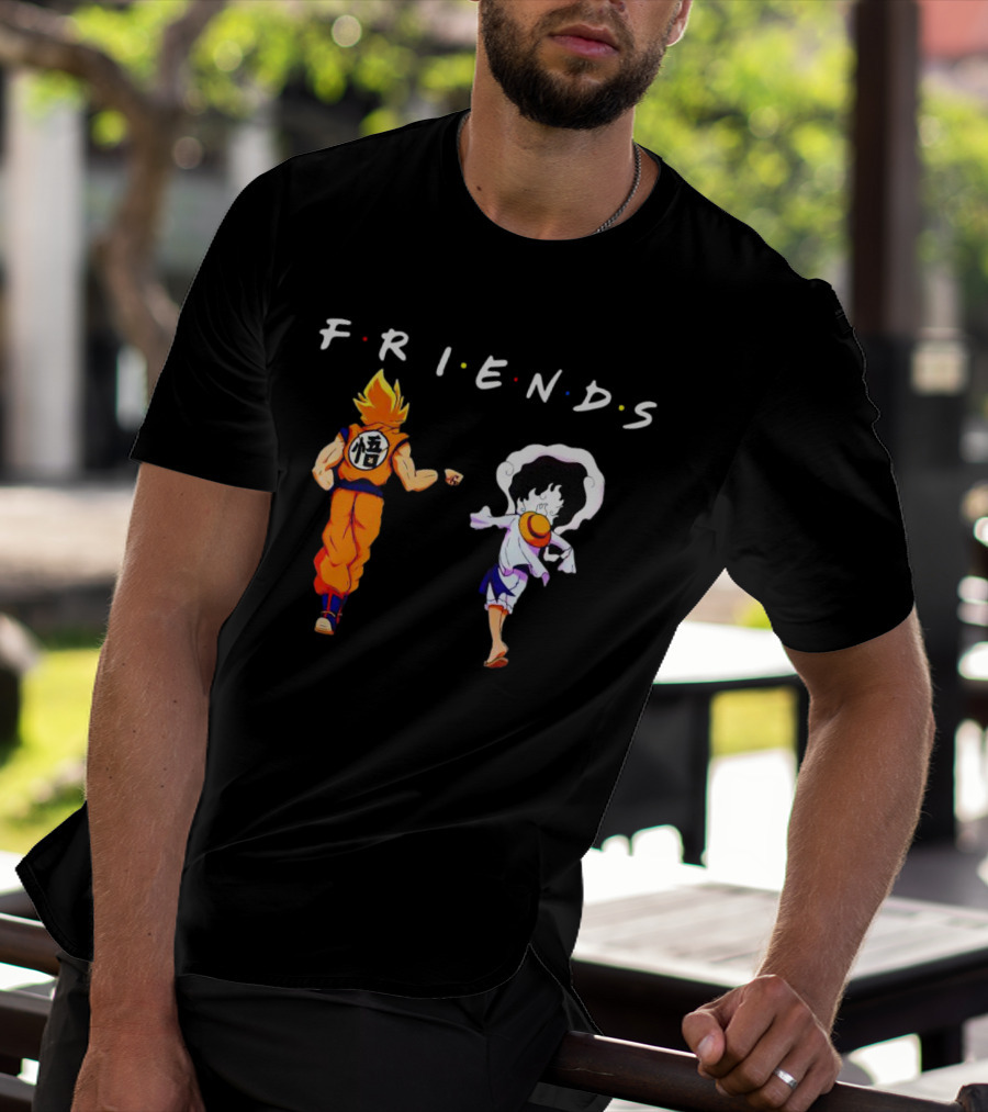 Son Goku And Luffy Friends Walking Together T-Shirt