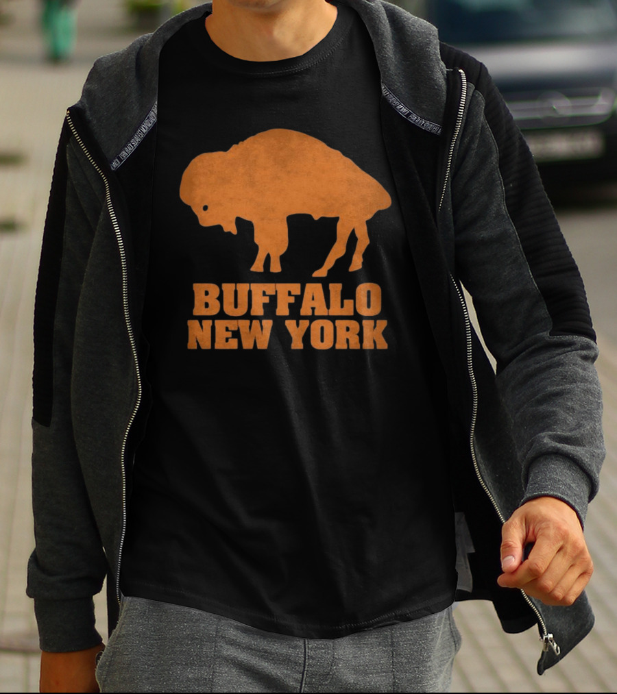 Buffalo New York Vintage Style Orange Buffalo T-Shirt