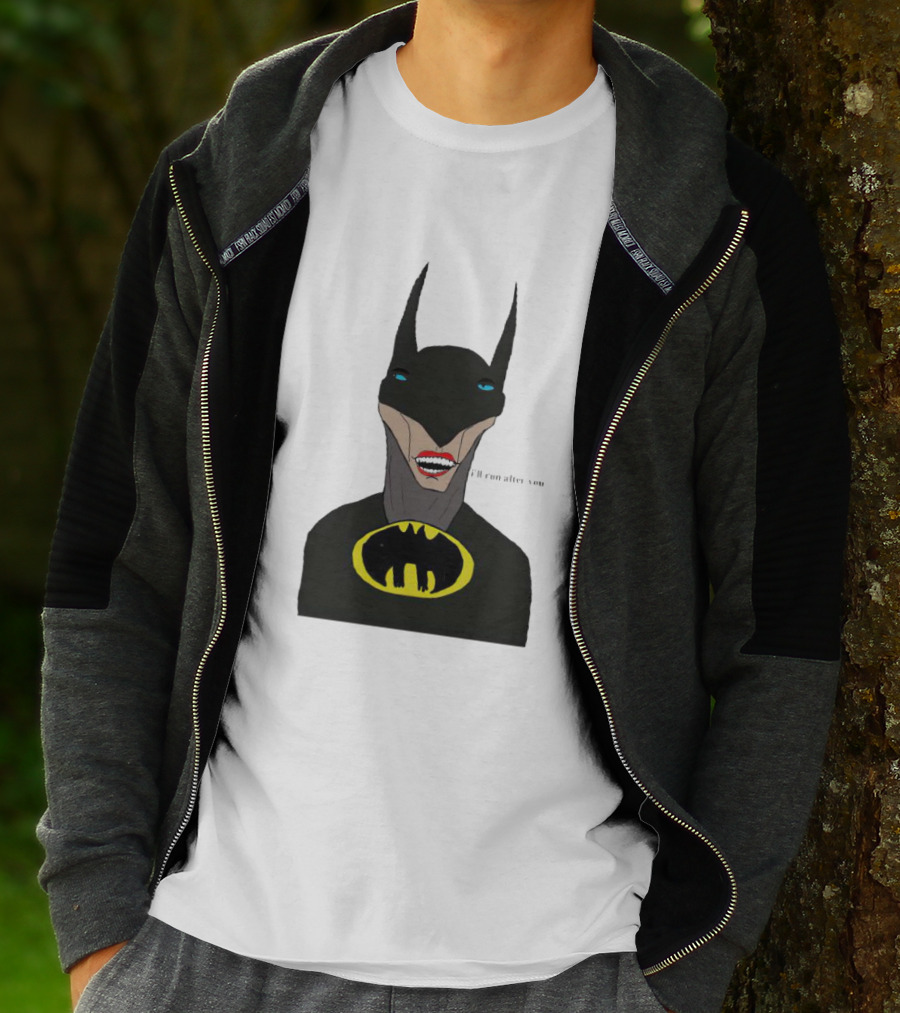 Batman I'll Run After You Joker-Inspired Face With Iconic Bat T-Shirt