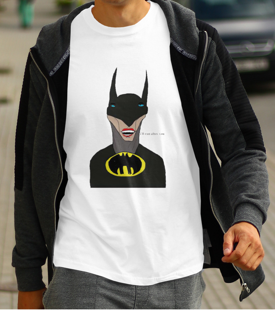 Batman I'll Run After You Joker-Inspired Face With Iconic Bat T-Shirt