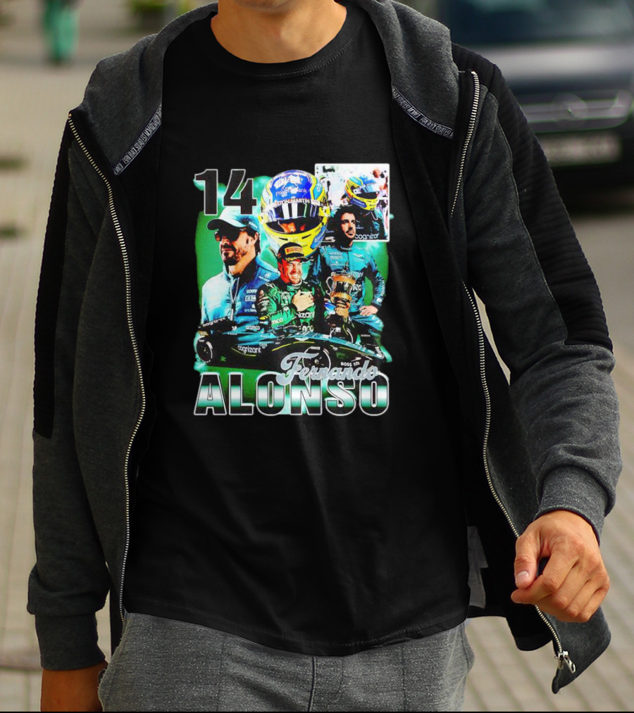 14 Fernando Alonso Racing Collage Formula One Driver T-Shirt