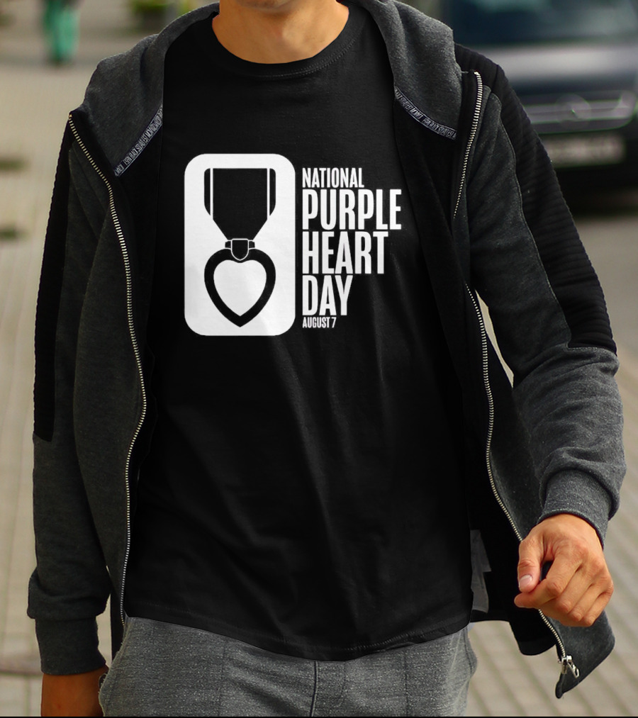 National Purple Heart Day August 7 Iconic Medal T-Shirt
