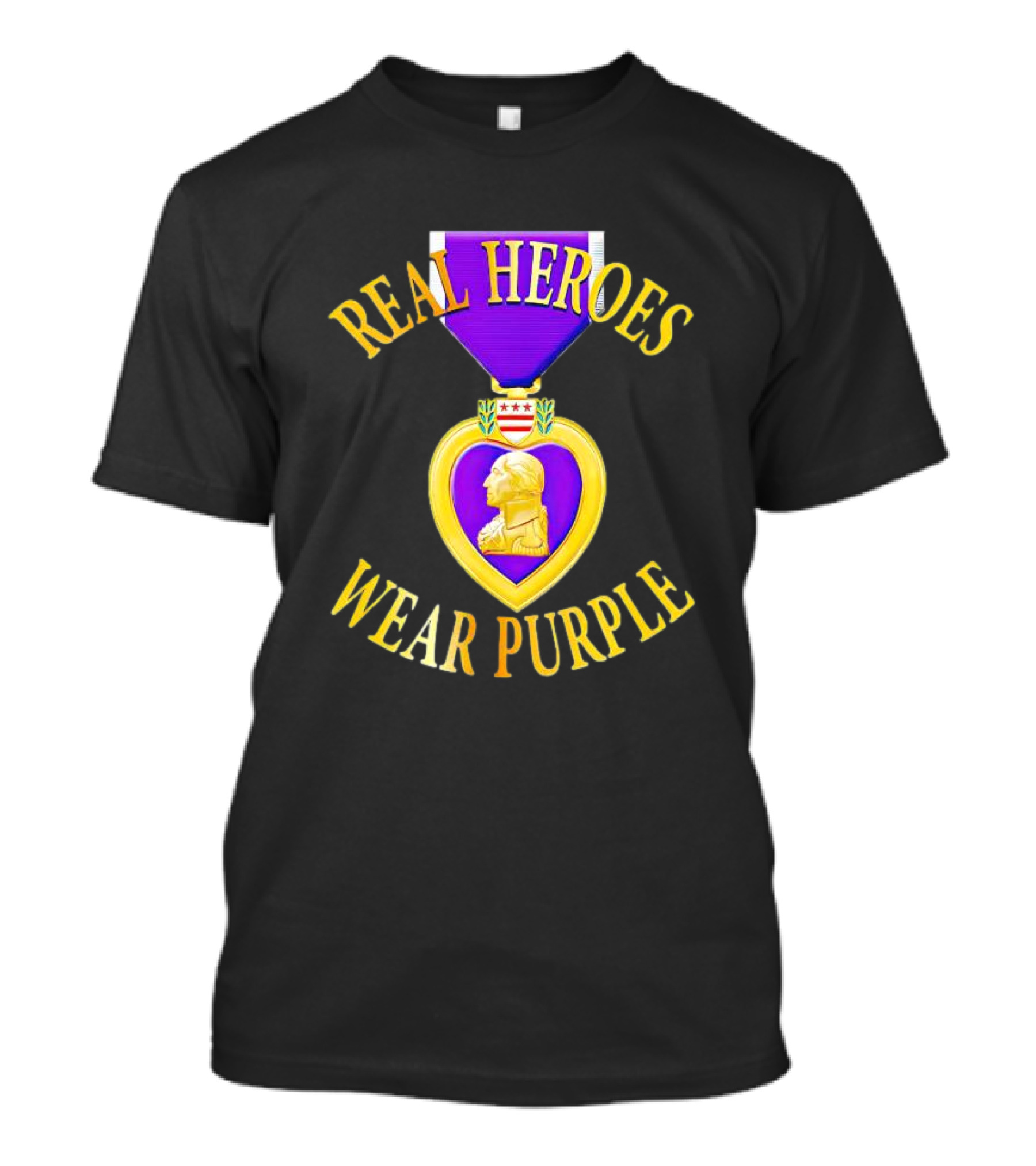 Real Heroes Wear Purple Heart Day T-Shirt