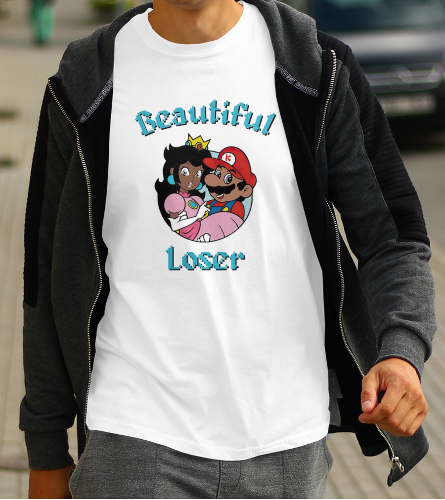 Beautiful Loser Super Smash Bros Parody Princess And Plumber T-Shirt