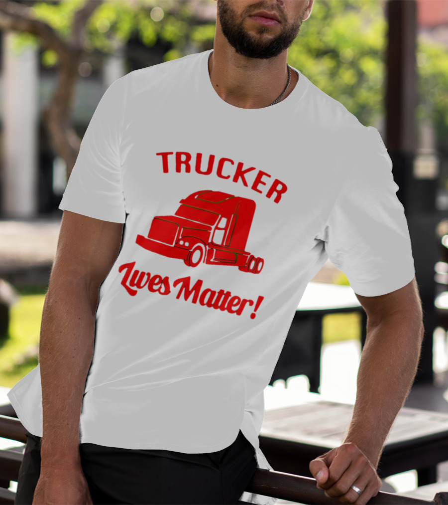 Trucker Lives Matter Bold Red Semi-Truck T-Shirt