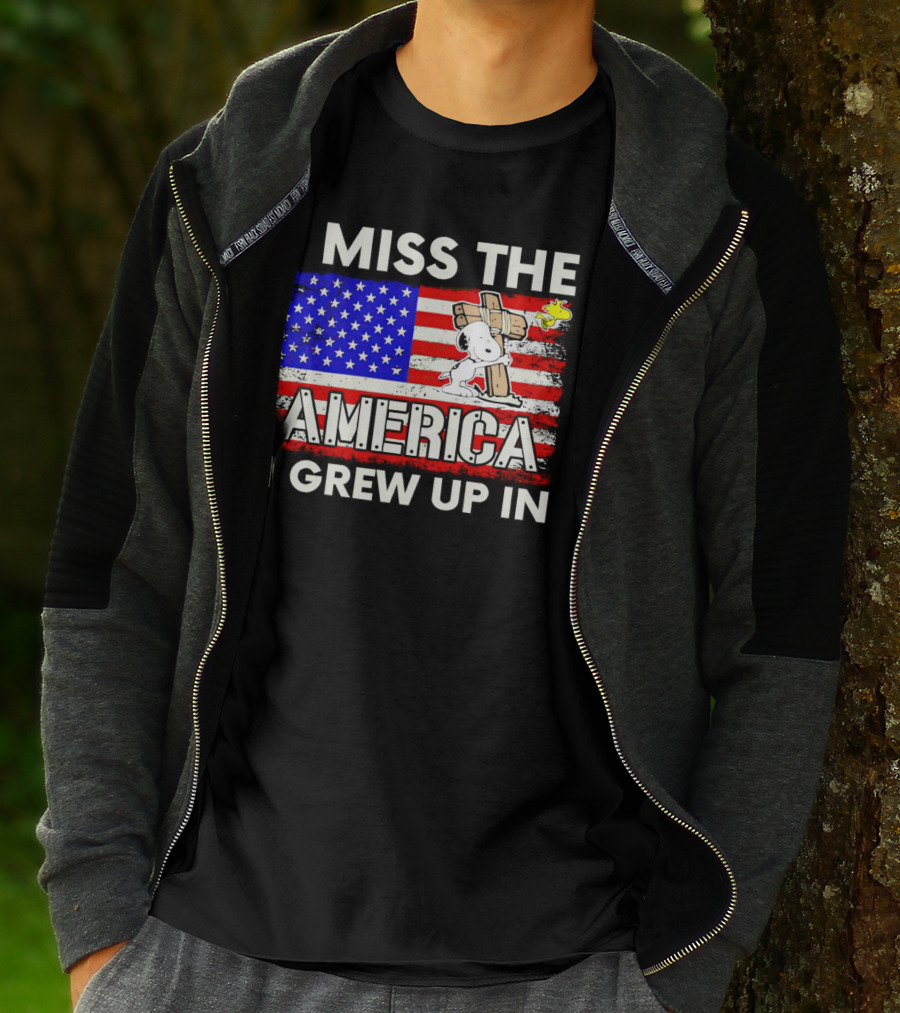 I Miss The America I Grew Up In Snoopy US Flag T-Shirt