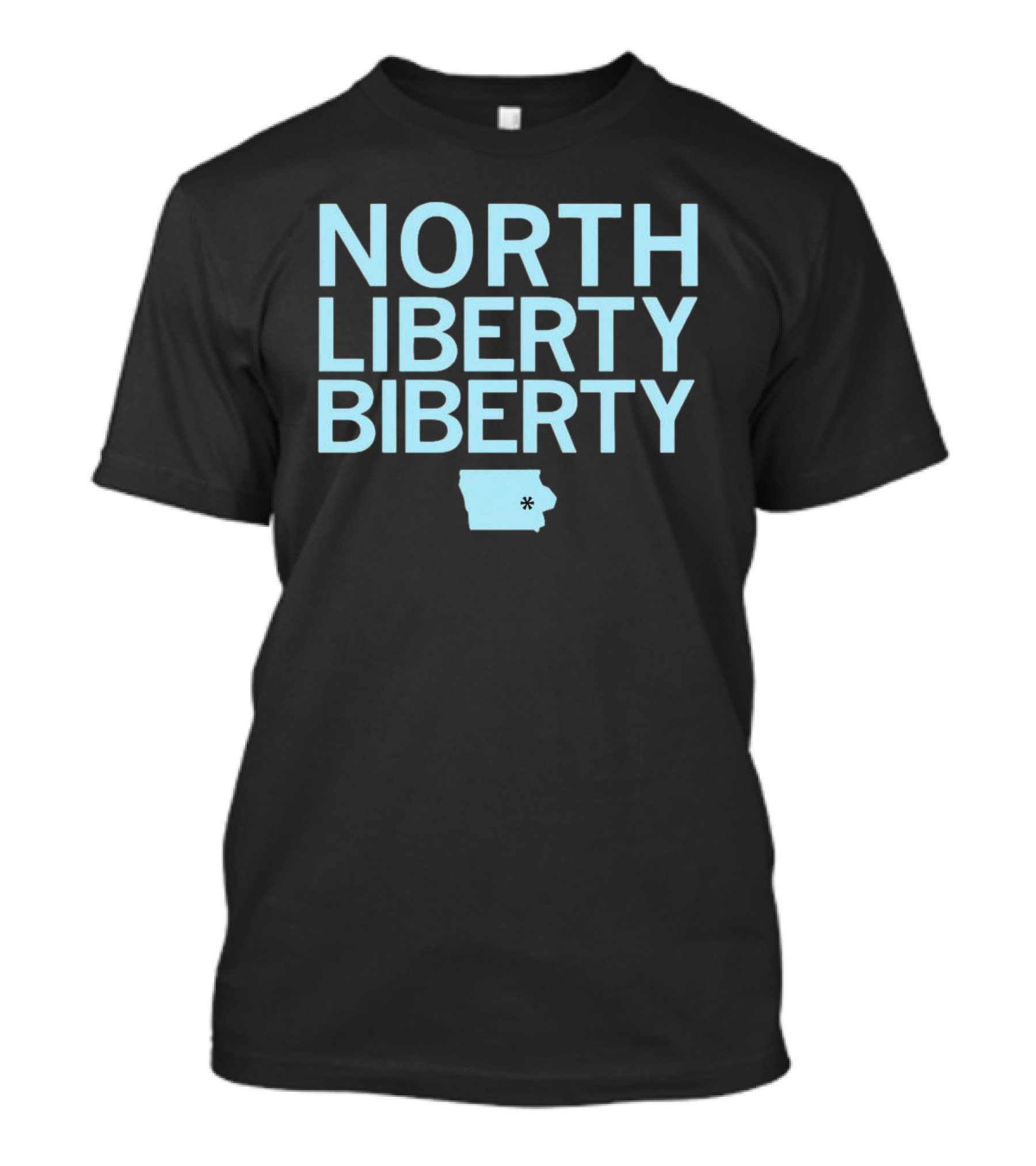 North Liberty Biberty Iowa Map T-Shirt