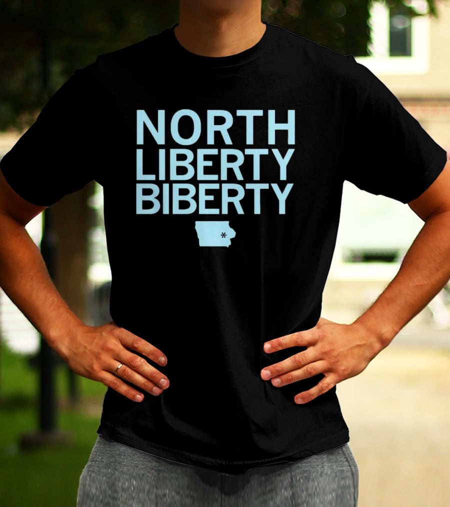 North Liberty Biberty Iowa Map T-Shirt