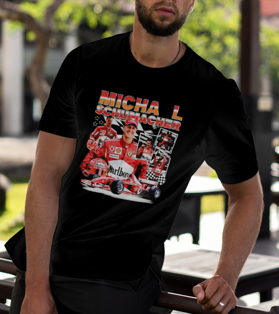 Michael Schumacher F1 Racing Legend Ferrari Champion Collage T-Shirt
