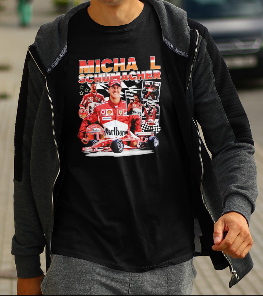 Michael Schumacher F1 Racing Legend Ferrari Champion Collage T-Shirt
