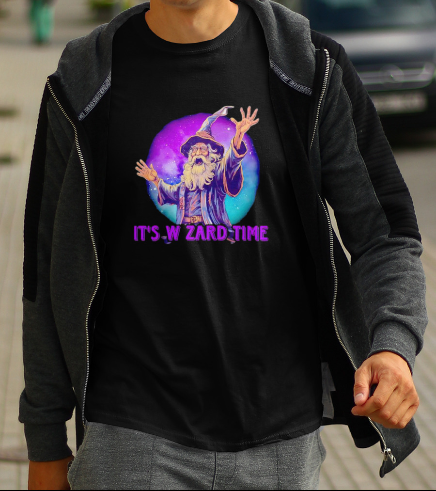 It's Wizard Time Magical Purple Space Wizard T-Shirt