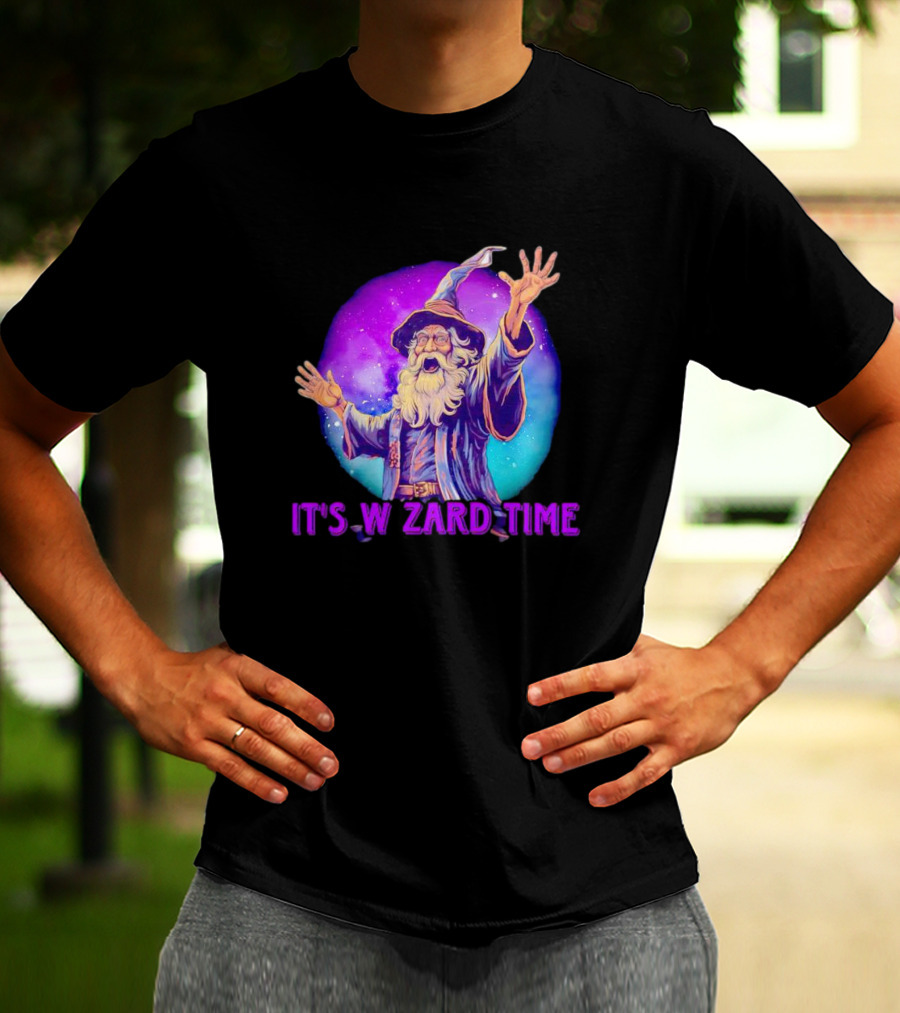 It's Wizard Time Magical Purple Space Wizard T-Shirt