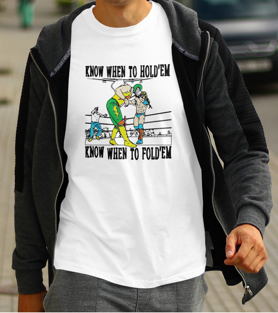 Know When To Hold’em Know When To Fold’em Boxing Match Scene T-Shirt