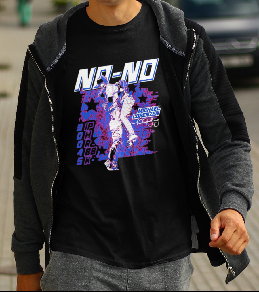 NO-NO Michael Lorenzen Signature With Stars And Stats T-Shirt