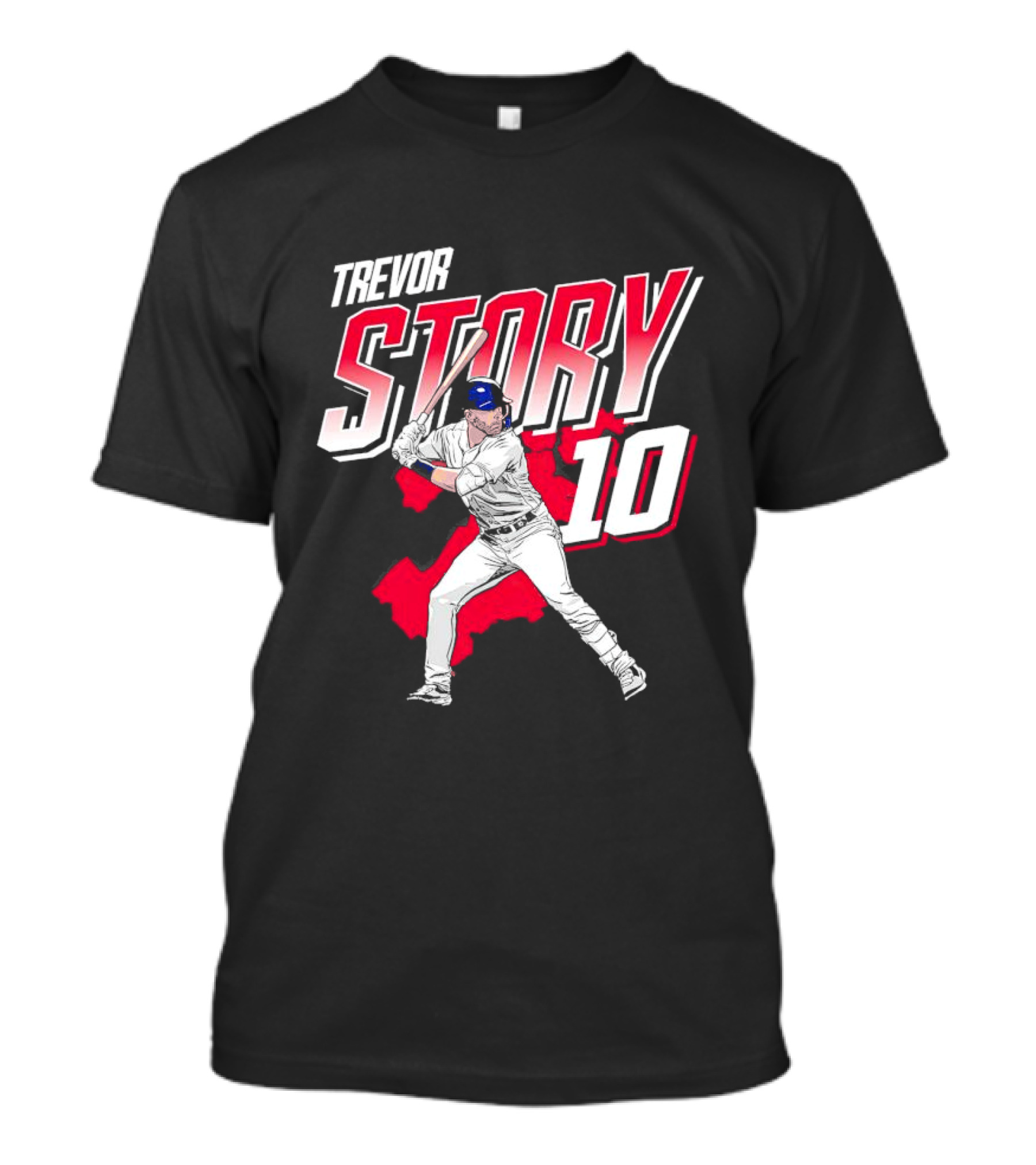 Trevor Story 10 Baseball Player City Map T-Shirt