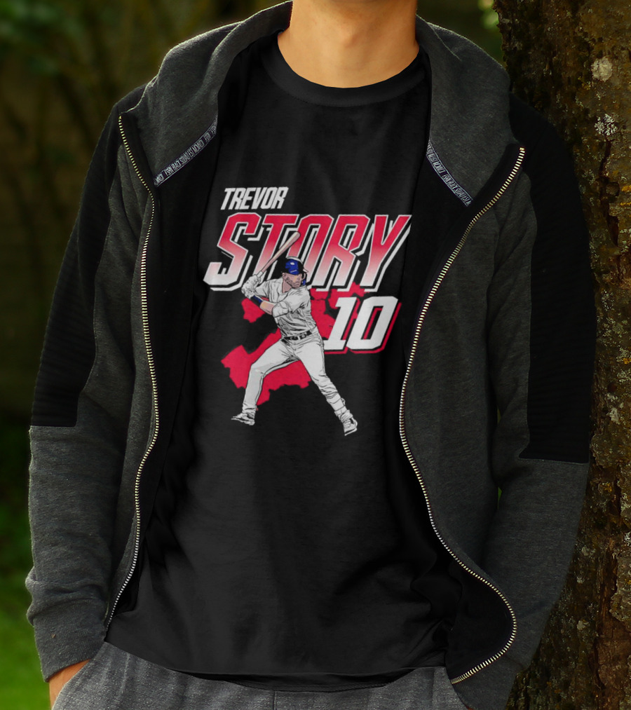 Trevor Story 10 Baseball Player City Map T-Shirt