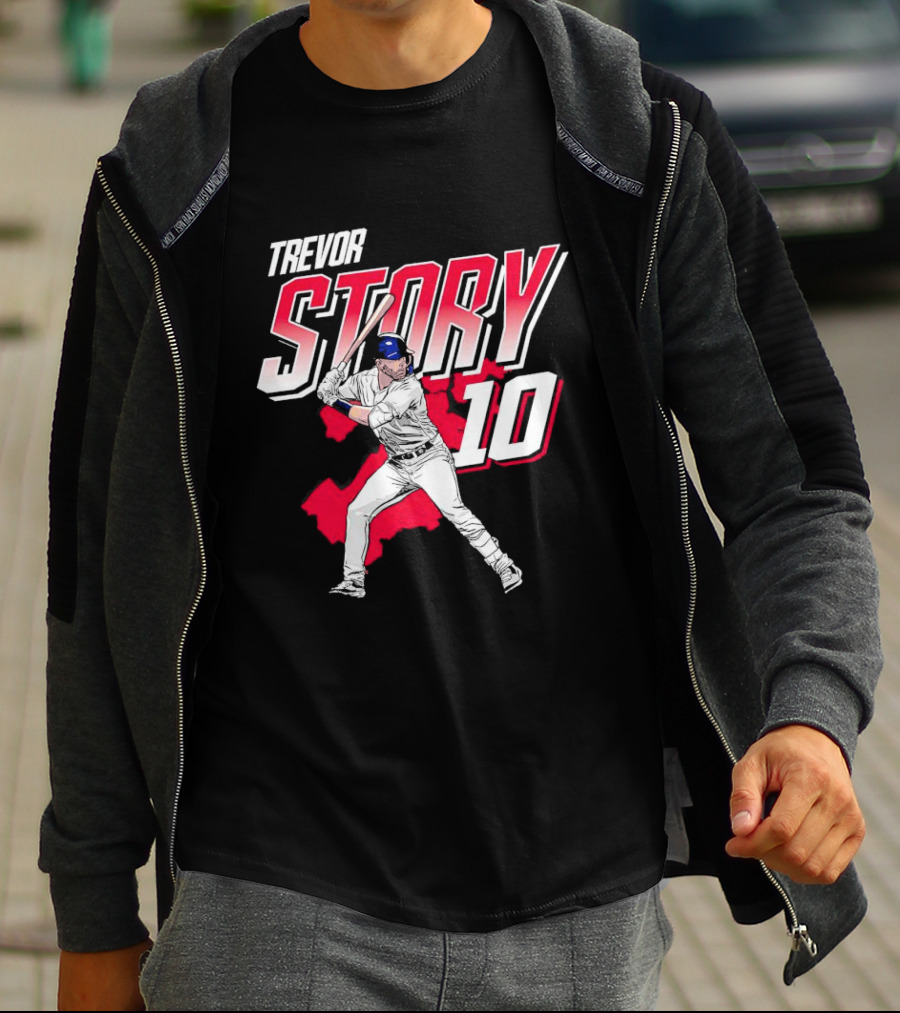 Trevor Story 10 Baseball Player City Map T-Shirt