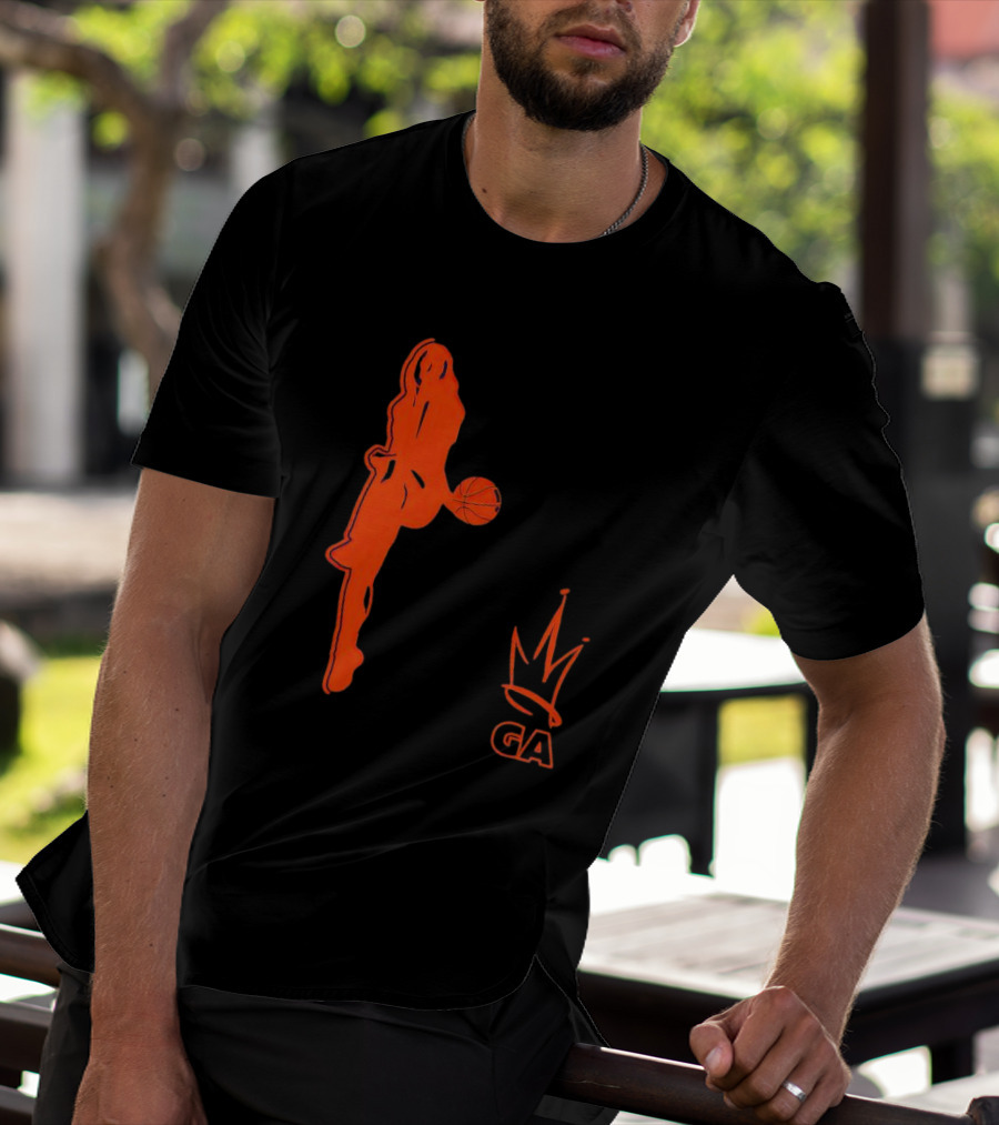 Georgia Amoore GA Basketball Silhouette With Crown T-Shirt