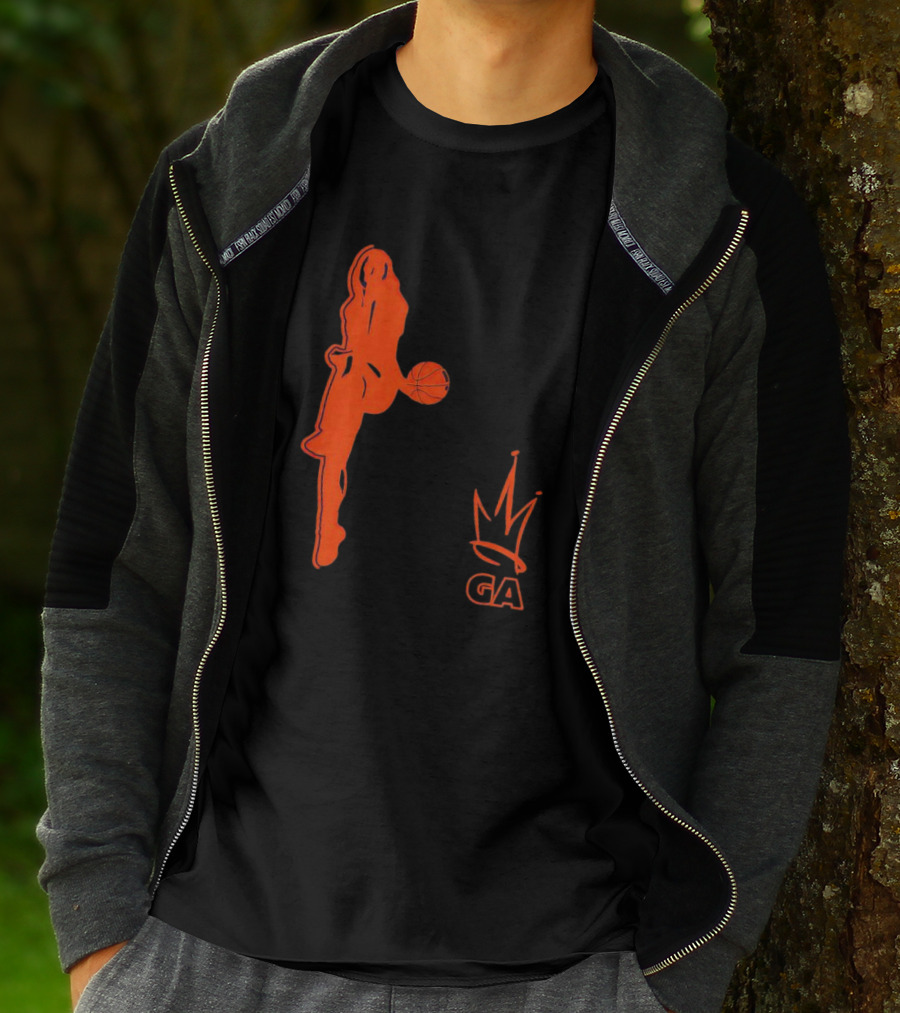 Georgia Amoore GA Basketball Silhouette With Crown T-Shirt