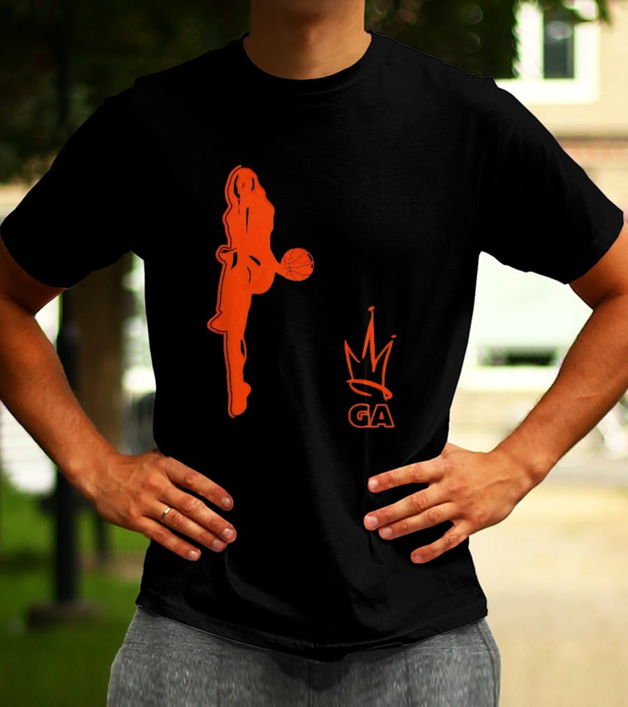 Georgia Amoore GA Basketball Silhouette With Crown T-Shirt