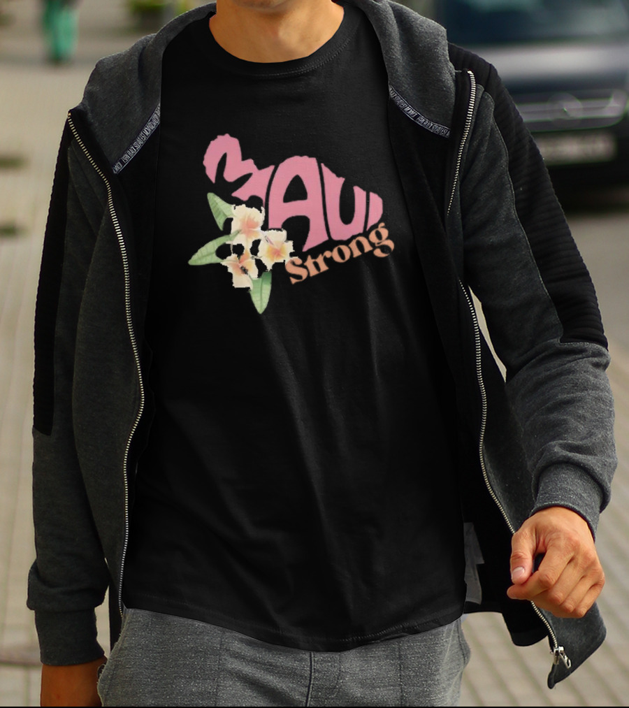 Maui Strong Plumeria Flower Island Resilience T-Shirt