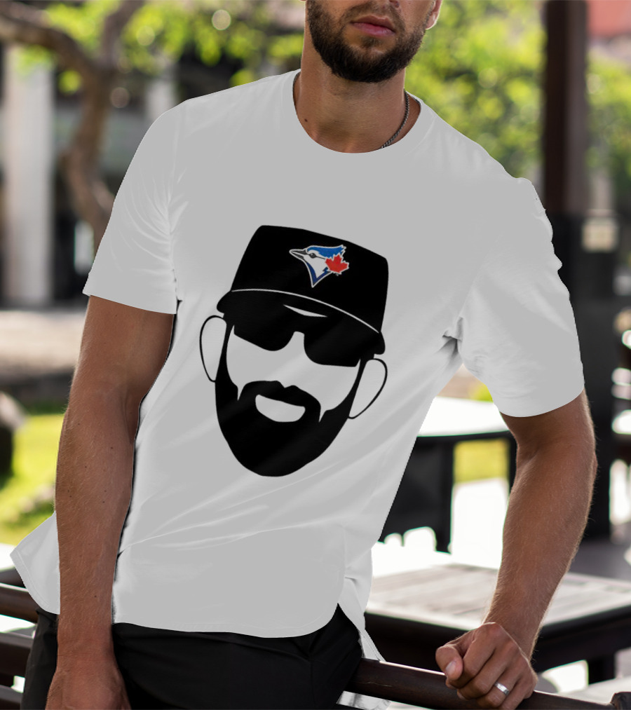 Toronto Blue Jays Jose Bautista Honda Level Of Excellent Blue Jay Logo Hat And Beard T-Shirt