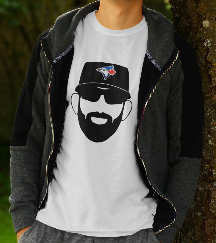 Toronto Blue Jays Jose Bautista Honda Level Of Excellent Blue Jay Logo Hat And Beard T-Shirt