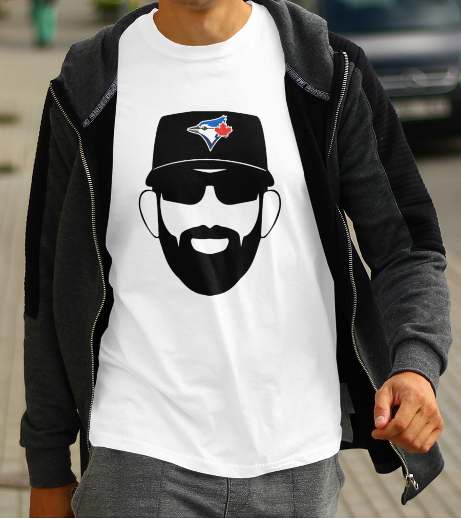 Toronto Blue Jays Jose Bautista Honda Level Of Excellent Blue Jay Logo Hat And Beard T-Shirt