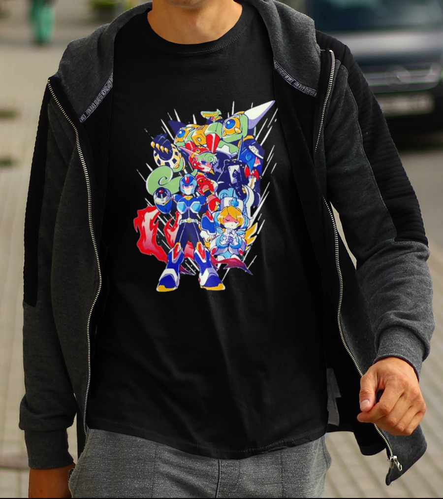 Mega Man New Armor X Characters And Robot Ensemble T-Shirt