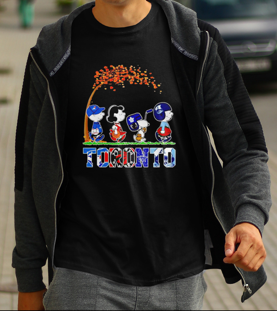 Toronto Sports Teams Autumn Peanuts Characters T-Shirt